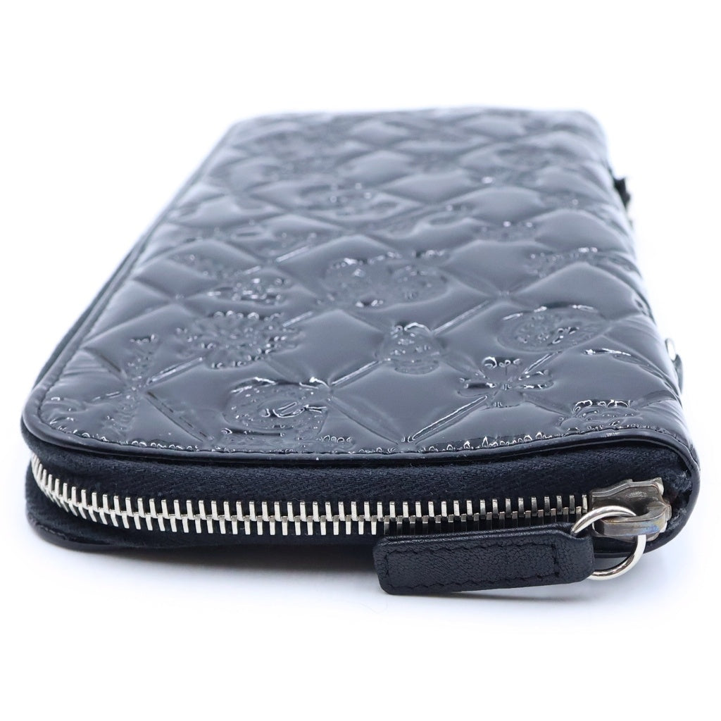 CHANEL(シャネル) アイコン クラッチ チェーンウォレット ロングウォレット 長財布 ブラック パテント シルバー金具 レディース