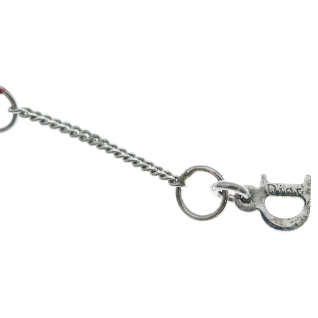 Christian Dior(クリスチャンディオール) ロゴレター スタービジュー ネックレス ペンダント チェーン シルバー レディース