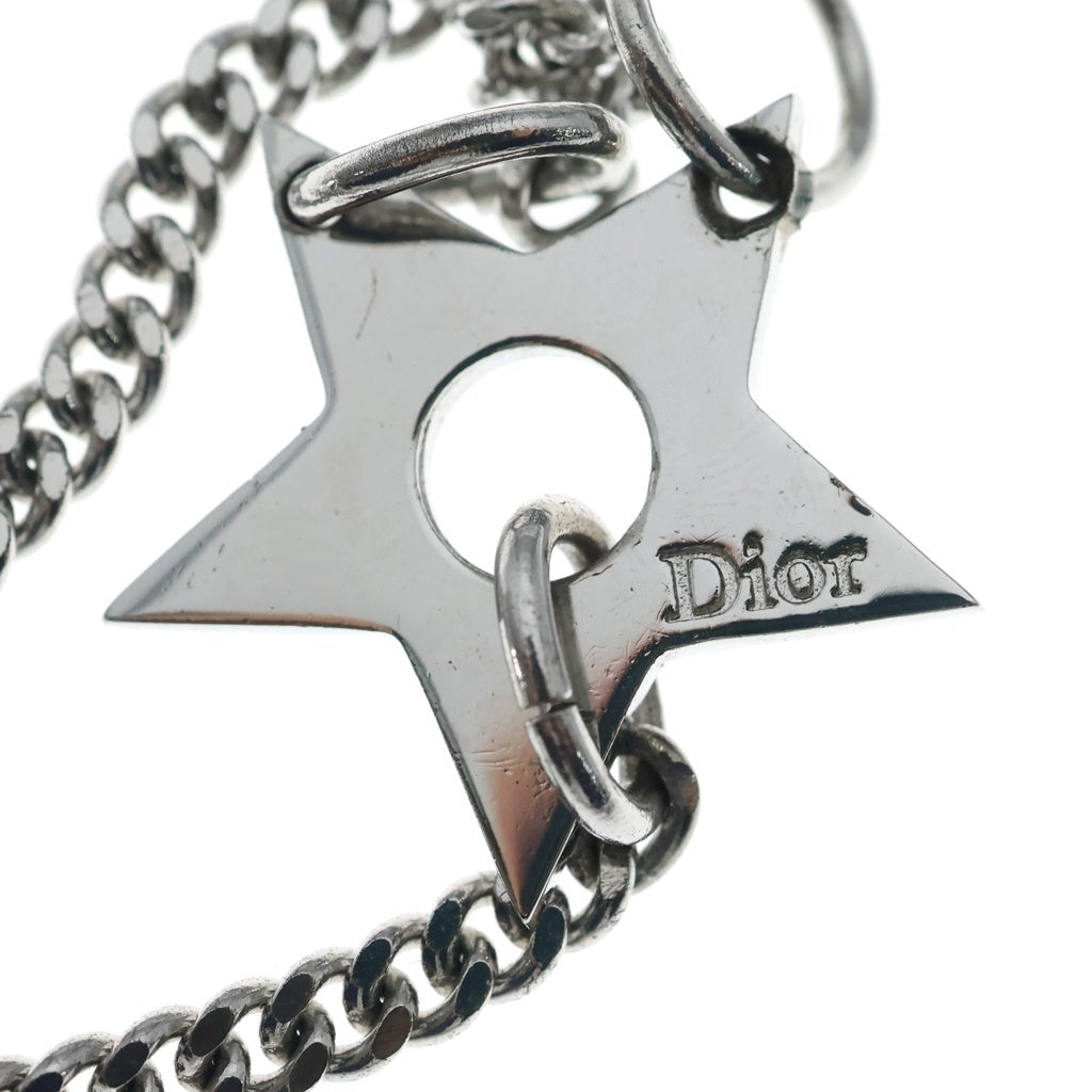 Christian Dior(クリスチャンディオール) スターモチーフ ラインストーンブレスレット シルバー チェーン レディース