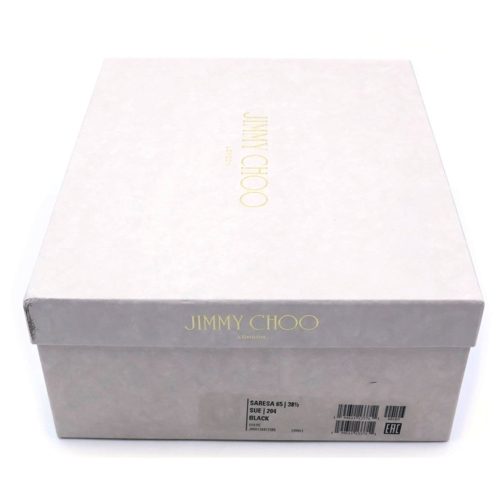JIMMY CHOO(ジミーチュウ) SARESA 65 ビジュー装飾 スエードレザー ポインテッドトゥ ヒール パンプス シューズ ブラック レディース