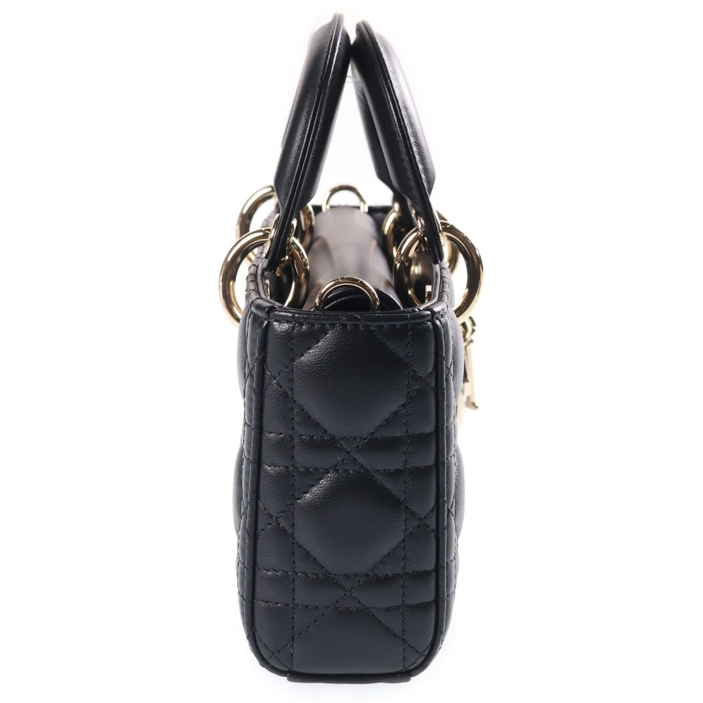 DIOR(ディオール) LADY D-JOY レディディージョイ ミディアム カナージュ 2wayショルダーバッグ ブラック レザー レディース