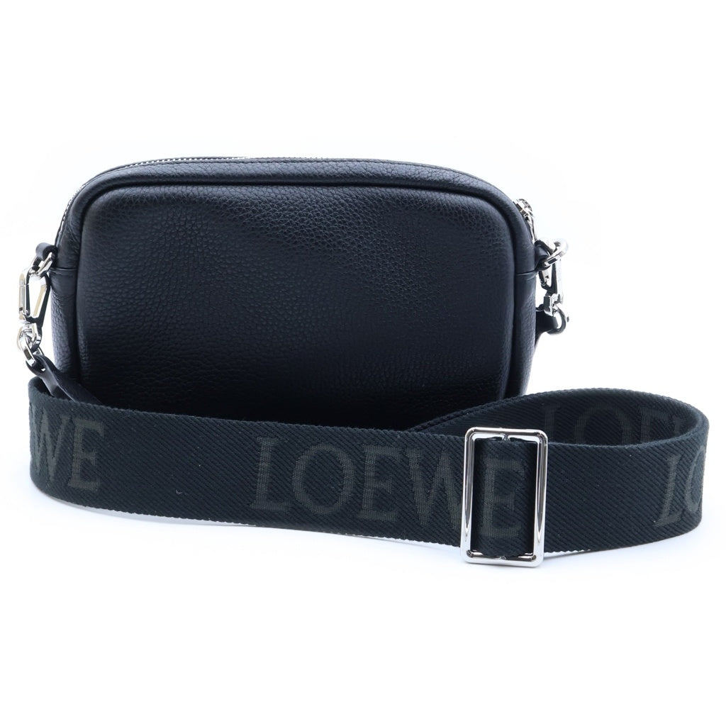 LOEWE(ロエベ) ぺブル アナグラム メッセンジャーバッグ スモール ブラック レザー レディース