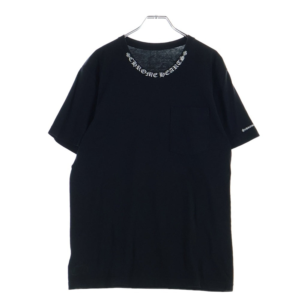 CHROME HEARTS(クロムハーツ) Neck Logo S/S Tee ネックロゴ クルーネック半袖Tシャツ カットソー コットン ブラック