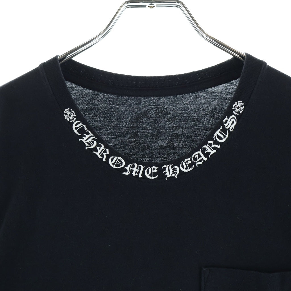 CHROME HEARTS(クロムハーツ) Neck Logo S/S Tee ネックロゴ クルーネック半袖Tシャツ カットソー コットン ブラック