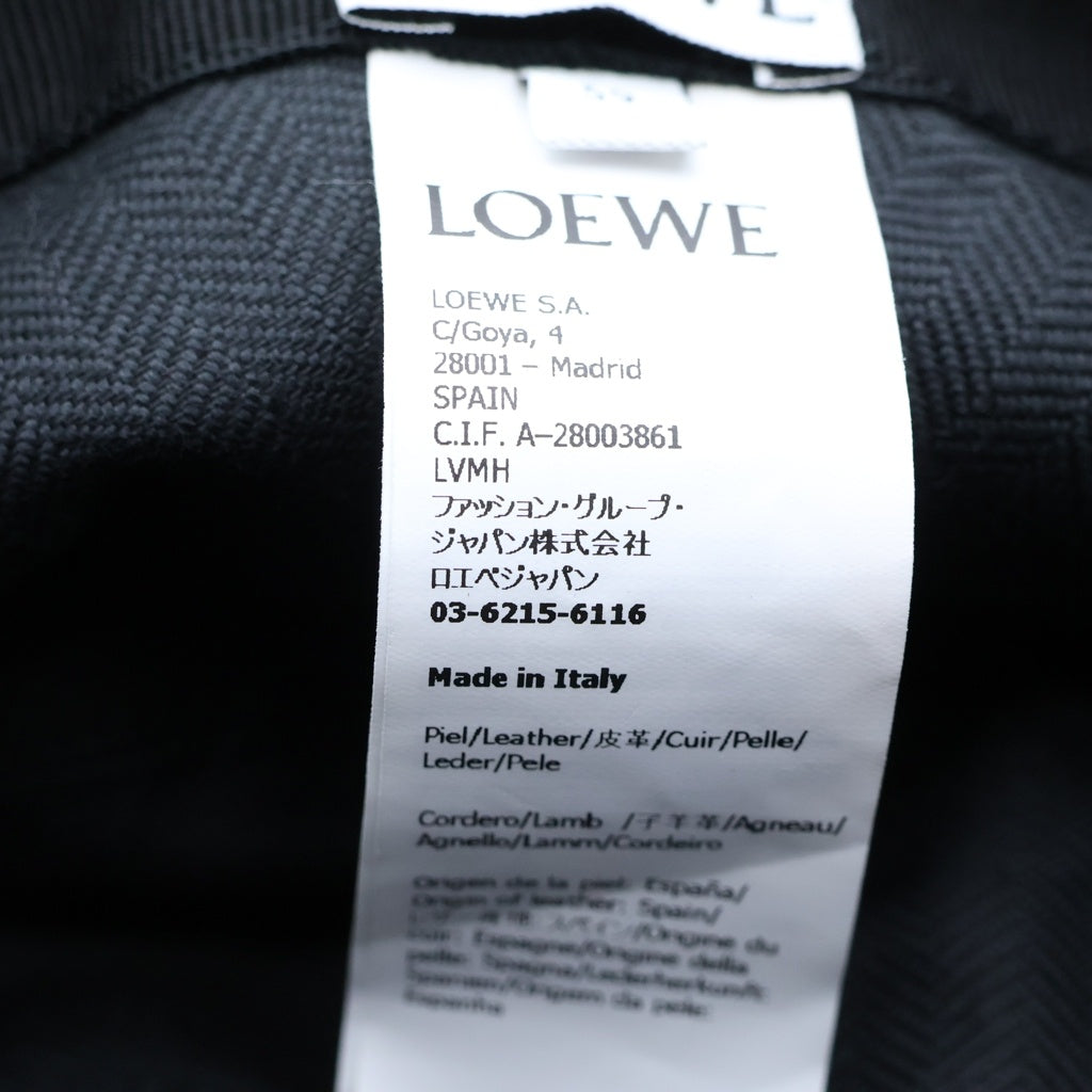 LOEWE(ロエベ) エンブロイダリー シアリング バケットハット 刺繍ロゴ ブラック K820HB1X70 レディース