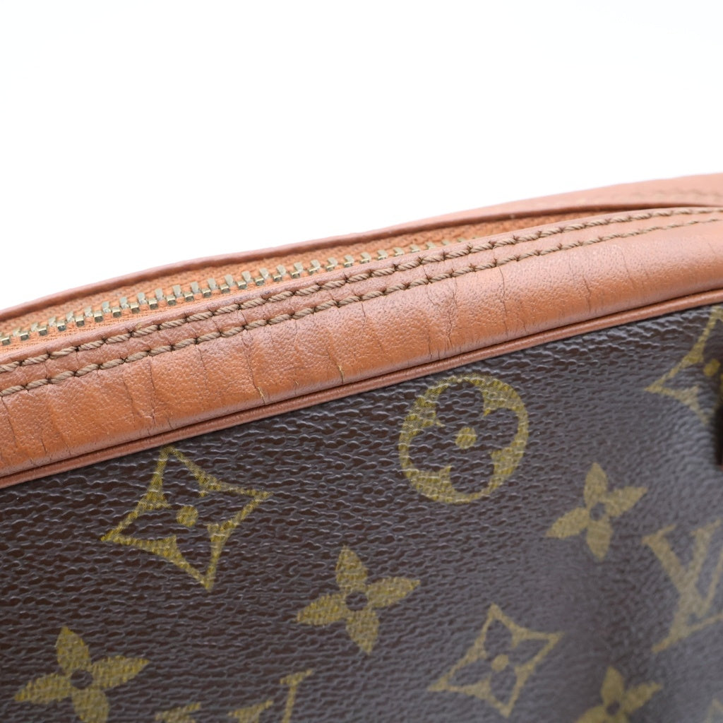 LOUIS VUITTON(ルイヴィトン) モノグラム サックスポ ショルダーバッグ ブラウン レザー×PVC シルバー金具 レディース