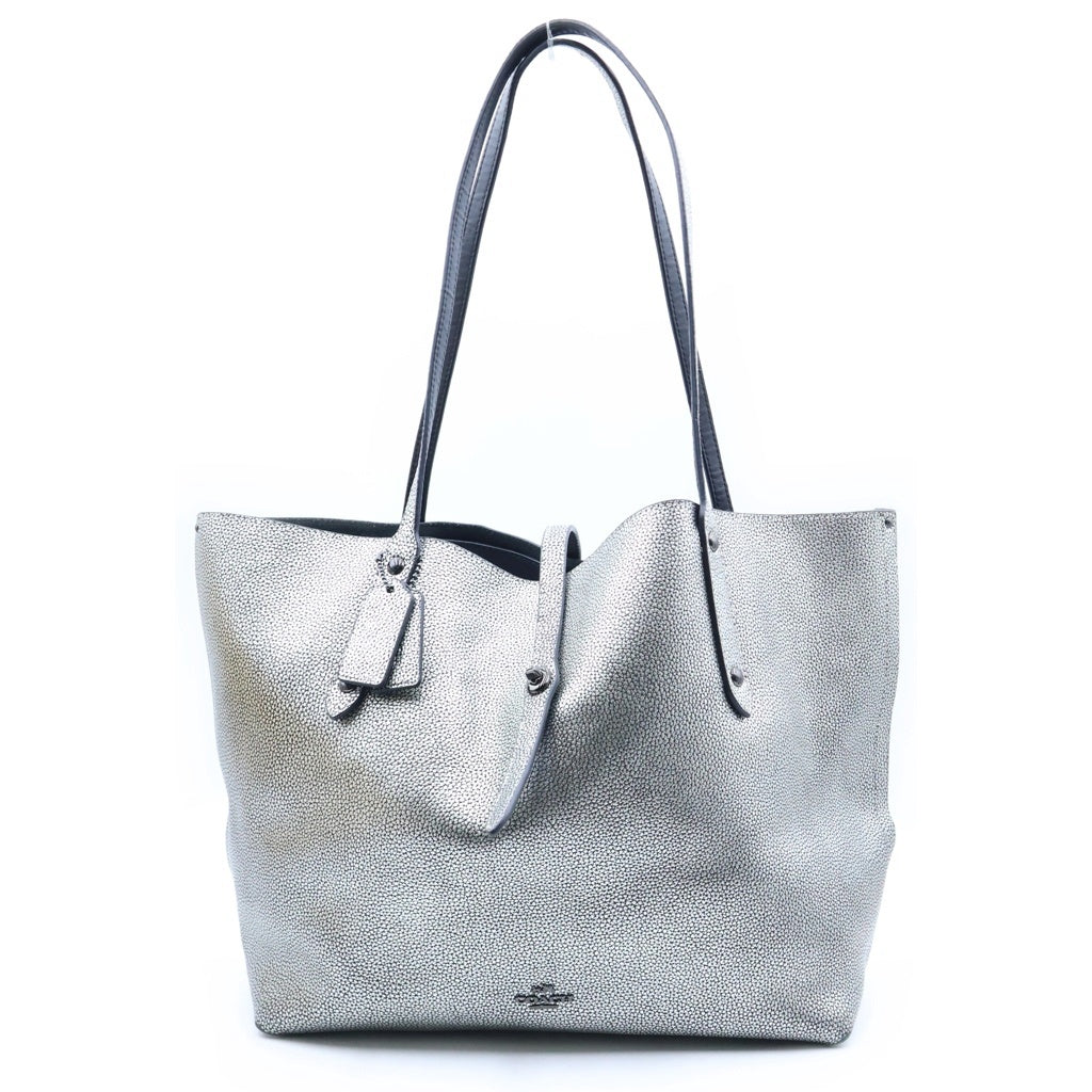 COACH(コーチ) レザートートバッグ ハンドバッグ シルバー レディース