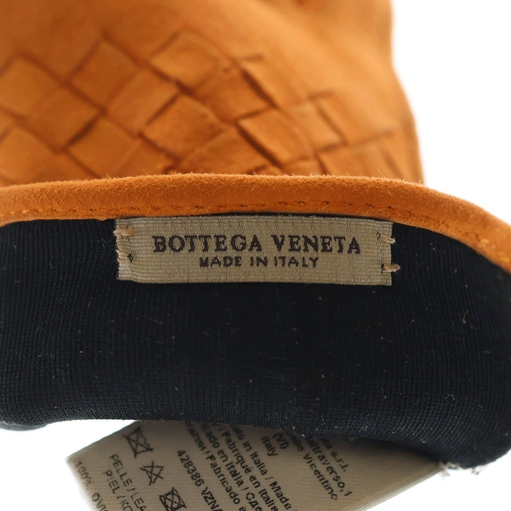 BOTTEGA VENETA(ボッテガヴェネタ) イントレチャート 手袋 グローブ ブラウン スウェード レディース