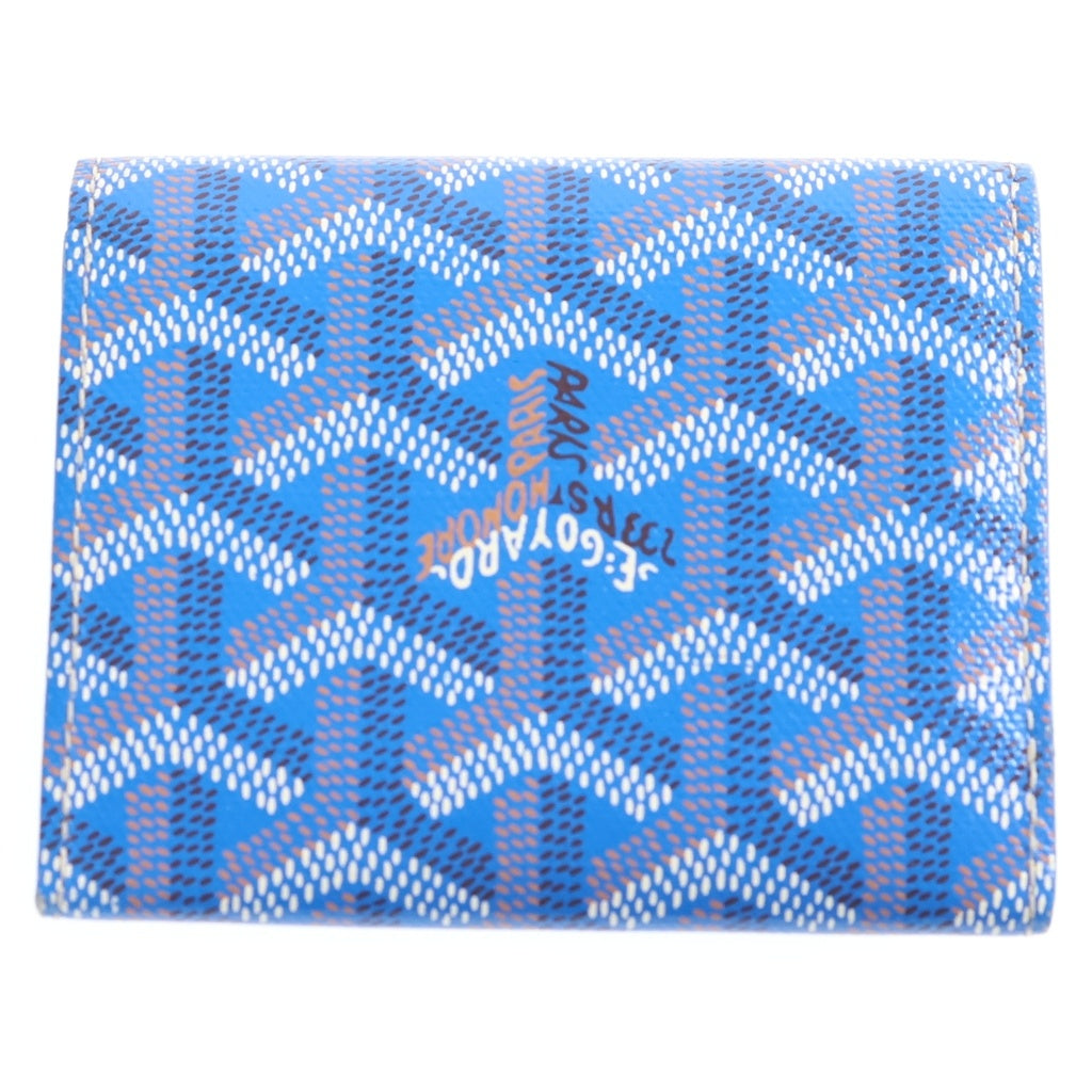 GOYARD(ゴヤール) マリニー コンパクトウォレット 三つ折り財布 コインケース ブルー レザー レディース
