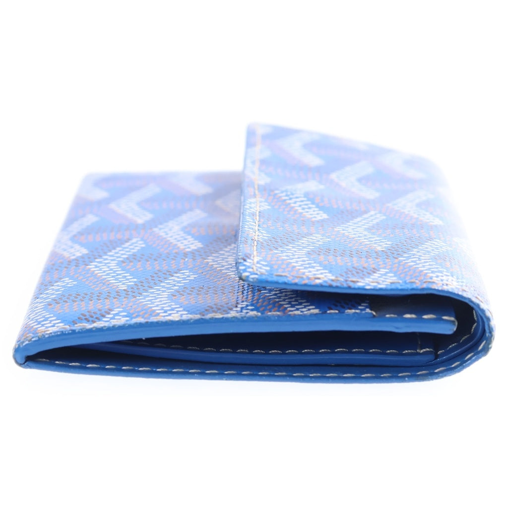 GOYARD(ゴヤール) マリニー コンパクトウォレット 三つ折り財布 コインケース ブルー レザー レディース