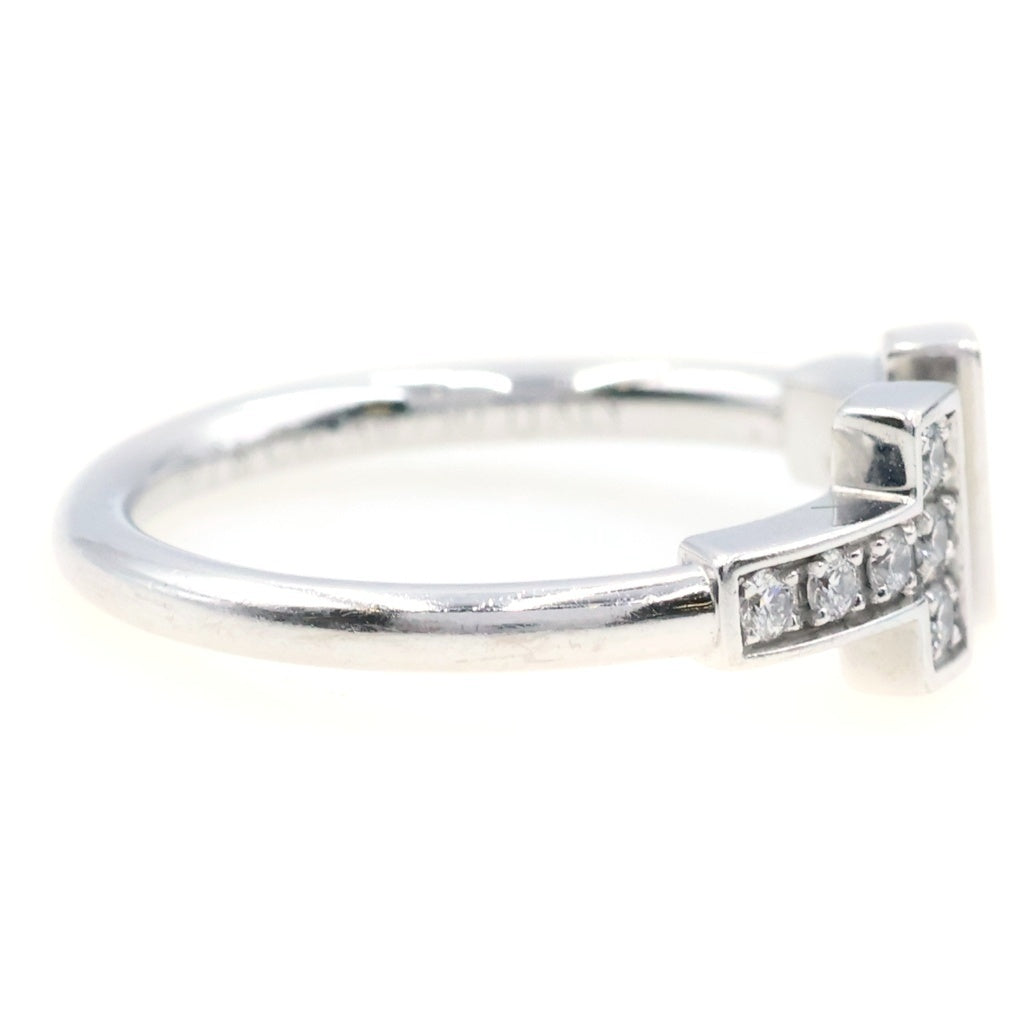 TIFFANY & Co.(ティファニー) Tワイヤー パヴェダイヤ リング ホワイトゴールド #8 Au750WG レディース