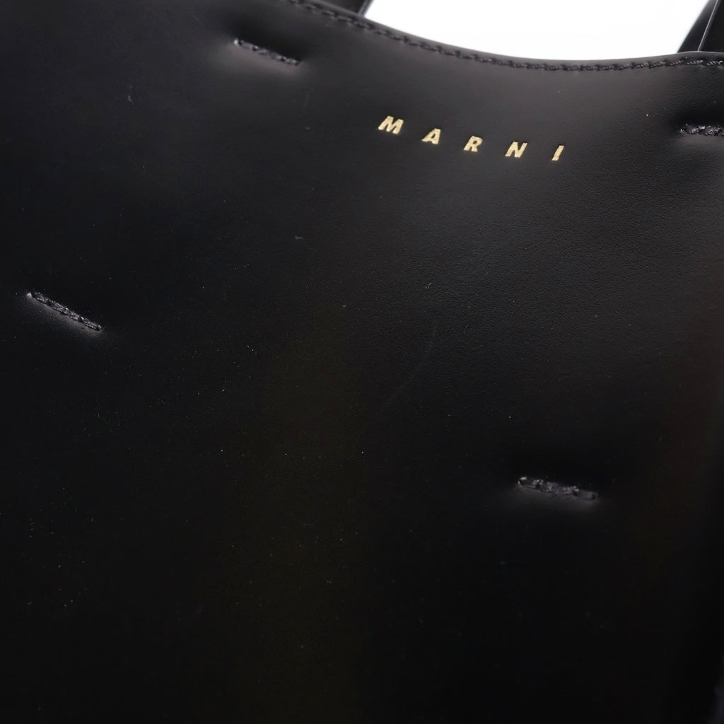 MARNI(マルニ) museo 2WAYショルダーバッグ ハンドバッグ ブラック レザー ゴールド金具 レディース