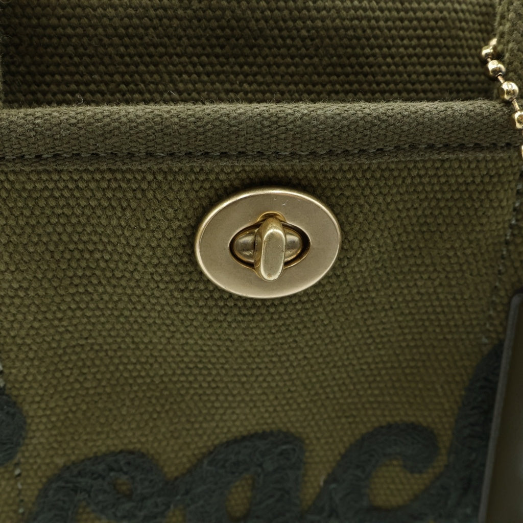 COACH(コーチ) カーゴ トートバッグ カーキ キャンバス レディース