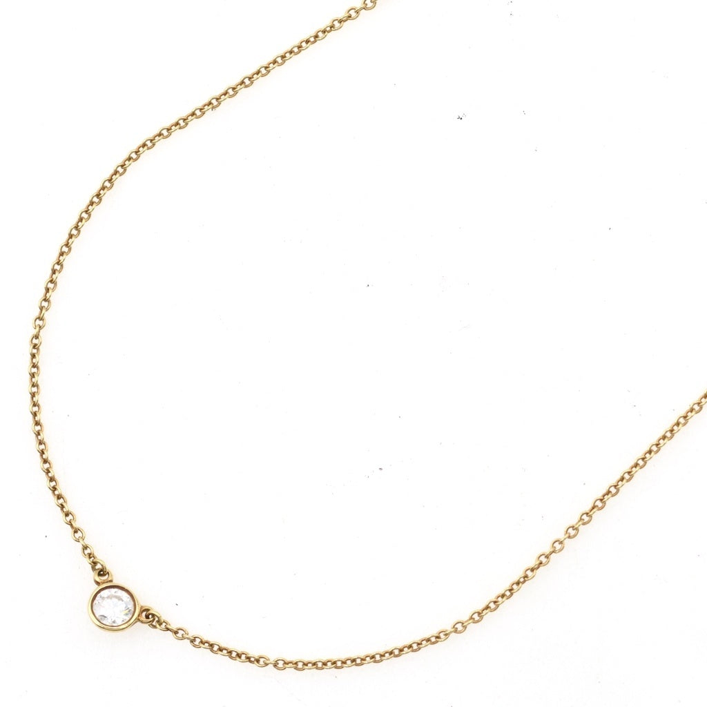 TIFFANY & Co.(ティファニー) バイザヤード 1PD ダイヤ ネックレス ペンダント チェーン 750YG レディース