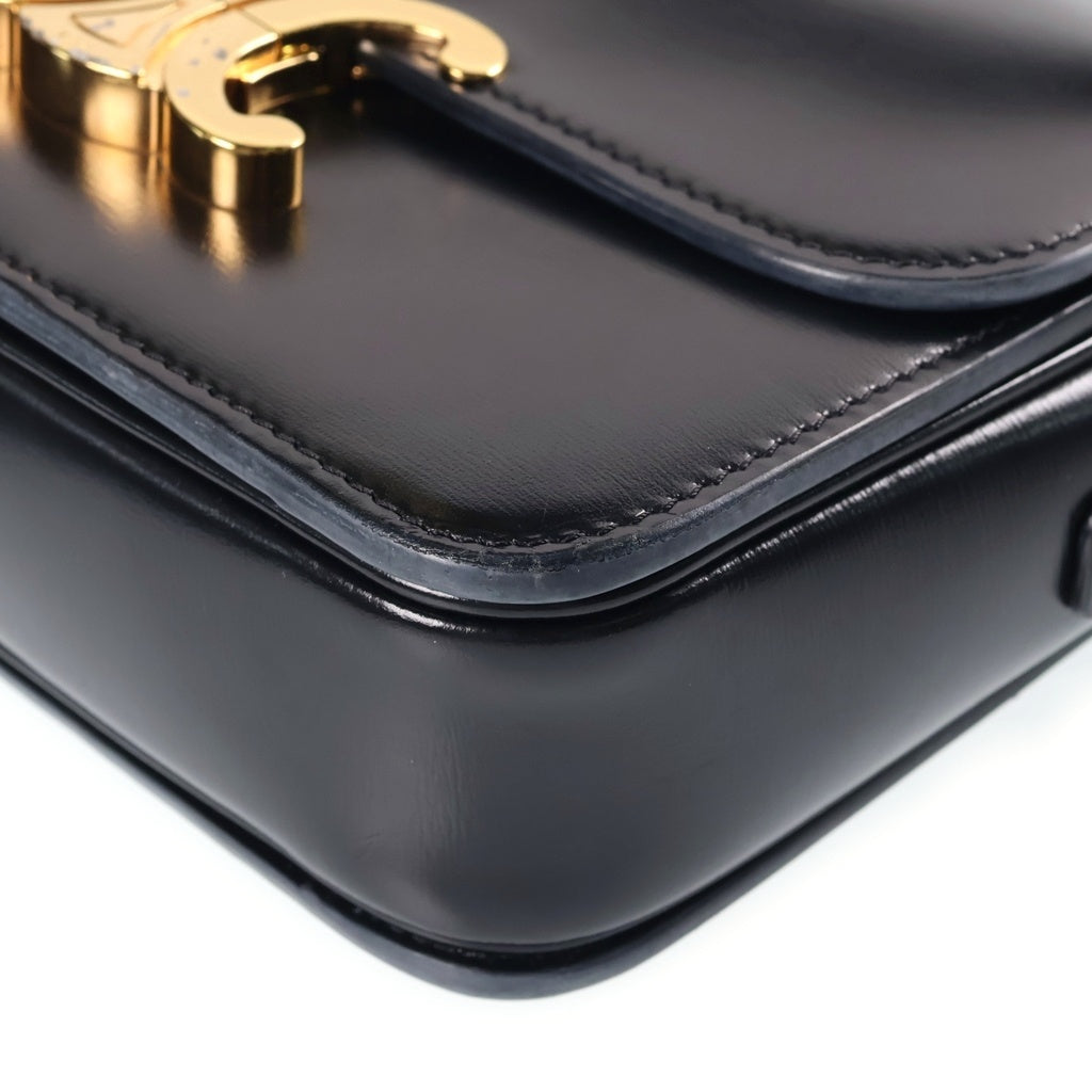 CELINE(セリーヌ) ティーン トリオンフ ショルダーバッグ ブラック レザー ゴールド金具 レディース