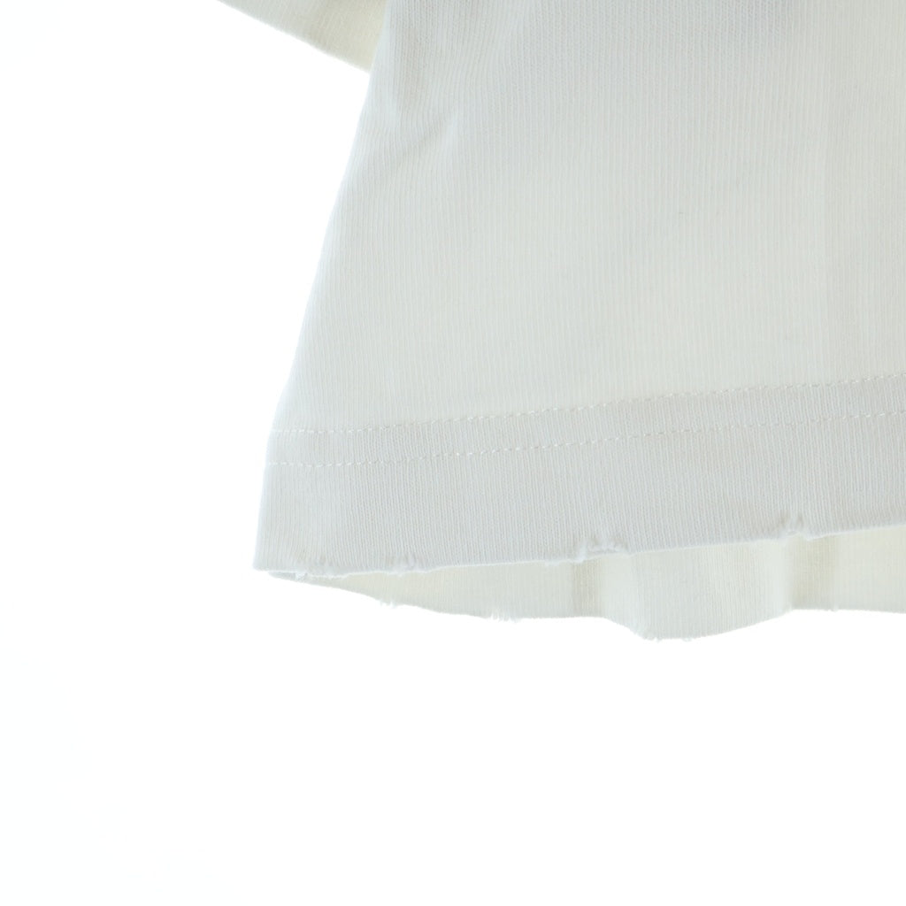 BALENCIAGA(バレンシアガ) 26SS Salon De Couture クロップド半袖Tシャツ カットソー ユーズド加工 アートワークプリント ホワイト 871735 TUVD4 レディース