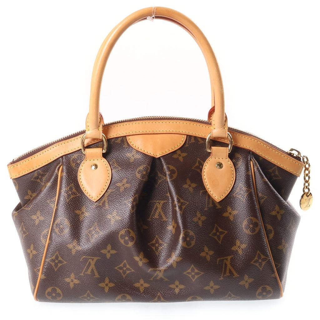 LOUIS VUITTON(ルイヴィトン) モノグラム ティヴォリPM ハンドバッグ ブラウン レザー×PVC M40143 ゴールド金具 レディース