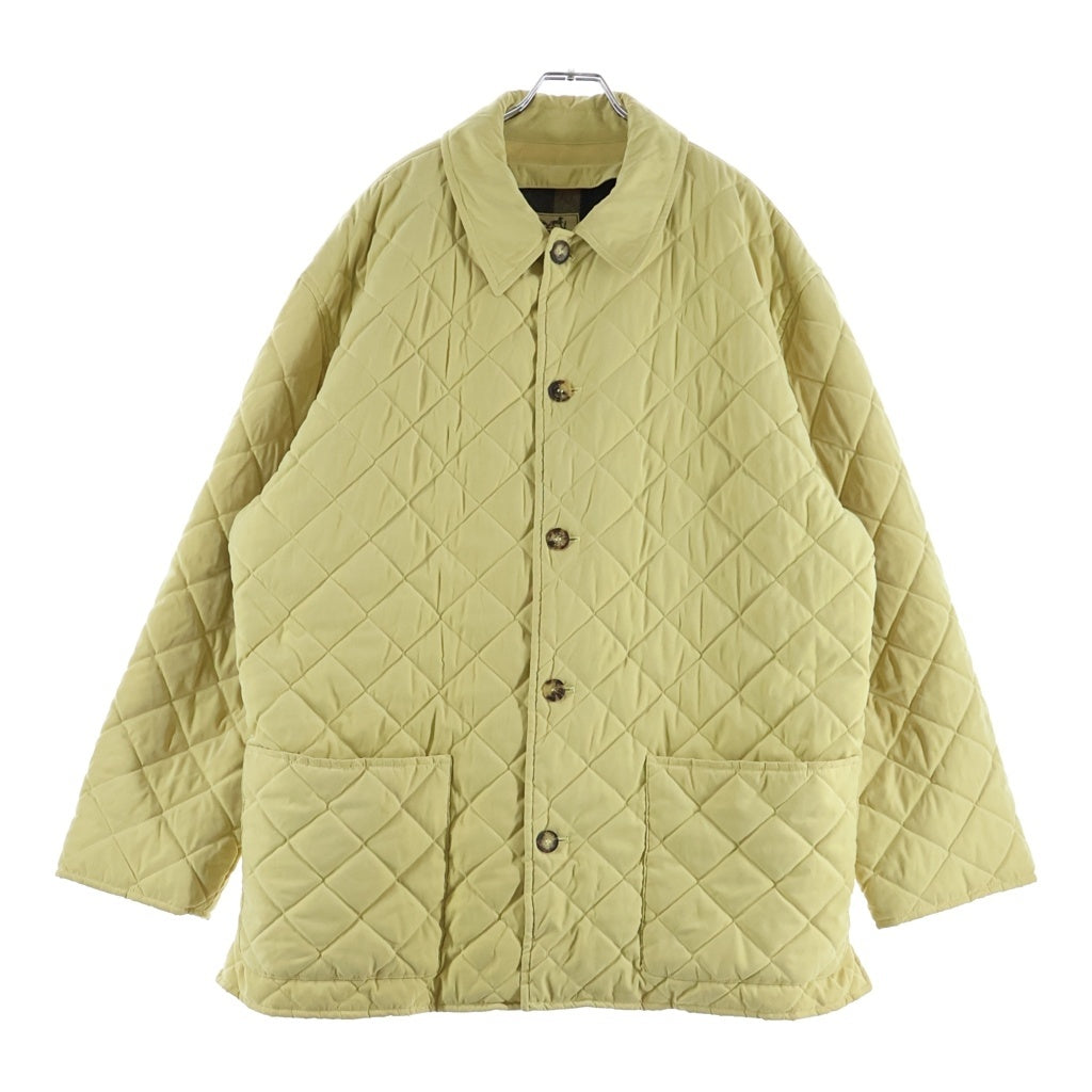 HERMES(エルメス) Quilting Coat キルティングコート チェックライナー付き ナイロン ポリエステル フランス製 イエロー