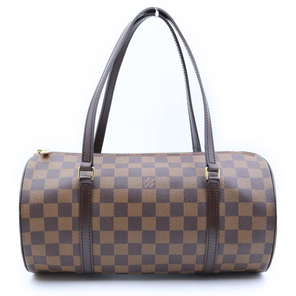 LOUIS VUITTON(ルイヴィトン) ダミエ パピヨン30 ハンドバッグ ボストンバッグ ブラウン レザー×PVC N51303 ゴールド金具 レディース