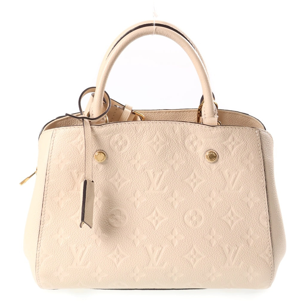 LOUIS VUITTON(ルイヴィトン) モノグラムアンプラント モンテーニュBB クレーム 2WAYハンドバッグ ショルダーバッグ ホワイト レザー M44607 ゴールド金具 レディース