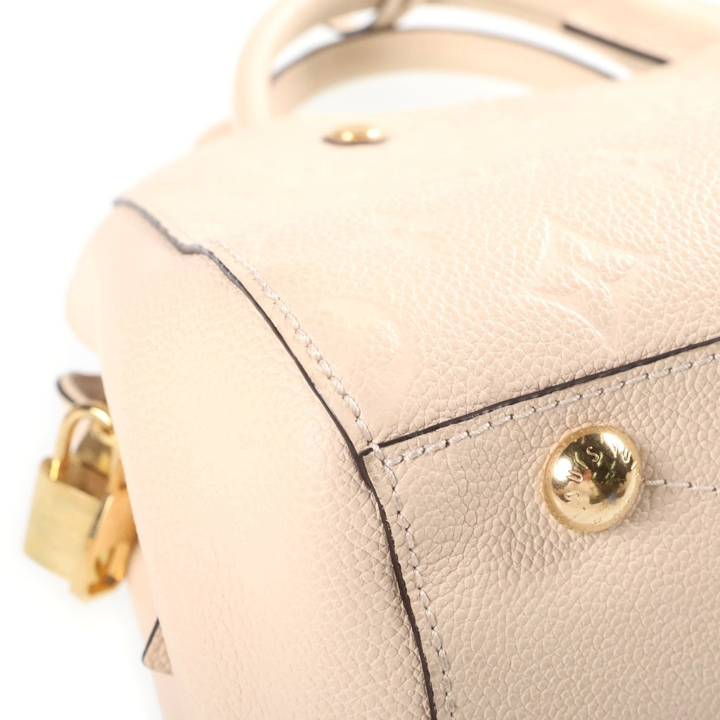 LOUIS VUITTON(ルイヴィトン) モノグラムアンプラント モンテーニュBB クレーム 2WAYハンドバッグ ショルダーバッグ ホワイト レザー M44607 ゴールド金具 レディース