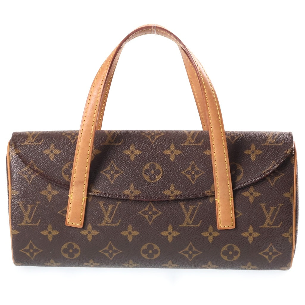 LOUIS VUITTON(ルイヴィトン) モノグラム ソナチネ ハンドバッグ ブラウン レザー×PVC M51902 ゴールド金具 レディース