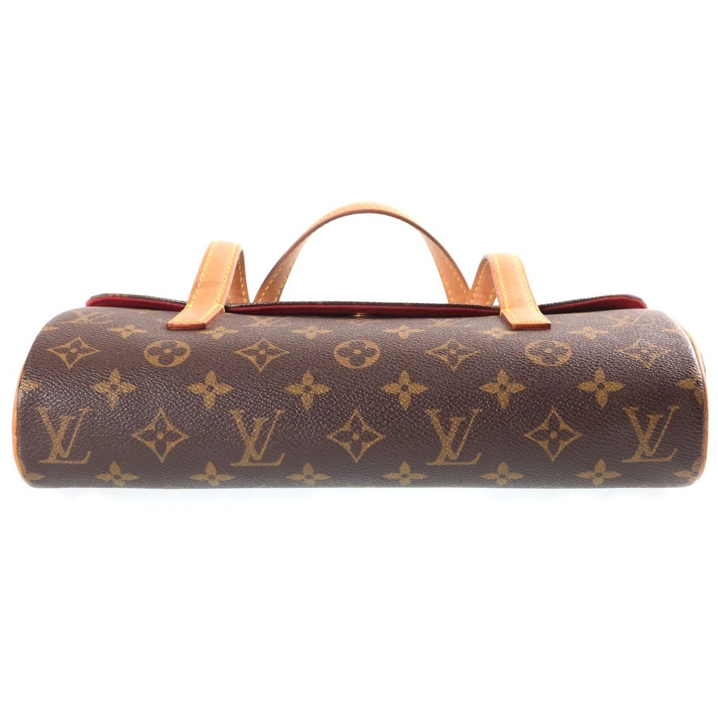 LOUIS VUITTON(ルイヴィトン) モノグラム ソナチネ ハンドバッグ ブラウン レザー×PVC M51902 ゴールド金具 レディース