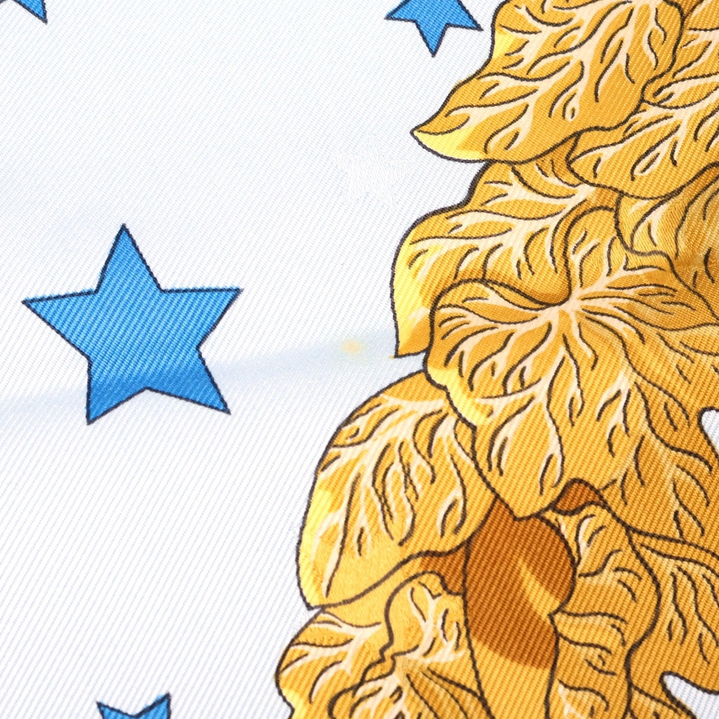 HERMES(エルメス) カレ90 シルクスカーフ Emblemes de L'Europe ブルー レディース
