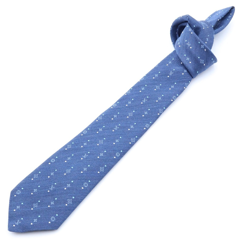 LOUIS VUITTON(ルイヴィトン) ドット オン モノグラム エクリプス シルクネクタイ ネイビー M79895