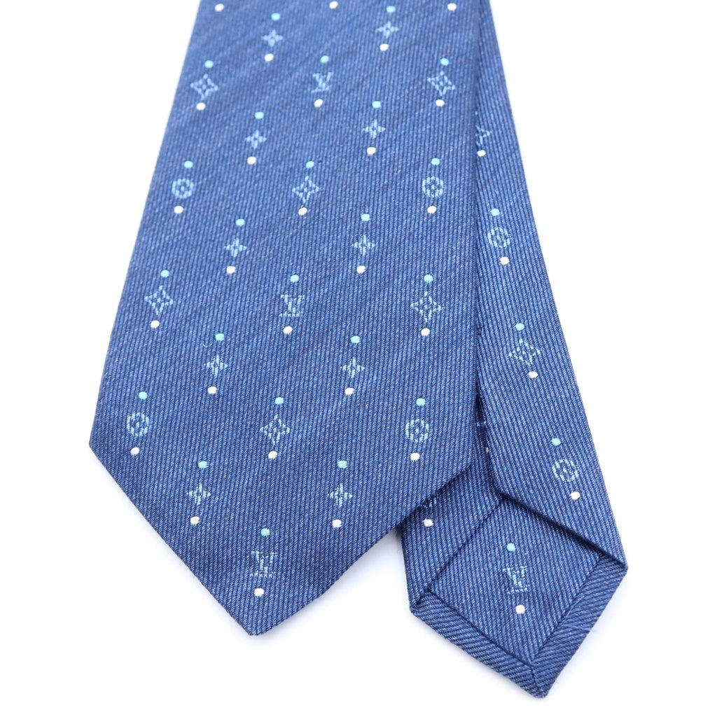 LOUIS VUITTON(ルイヴィトン) ドット オン モノグラム エクリプス シルクネクタイ ネイビー M79895