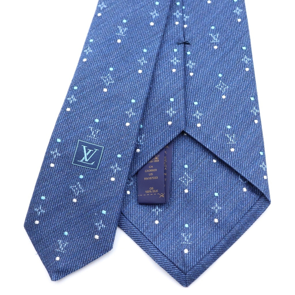LOUIS VUITTON(ルイヴィトン) ドット オン モノグラム エクリプス シルクネクタイ ネイビー M79895