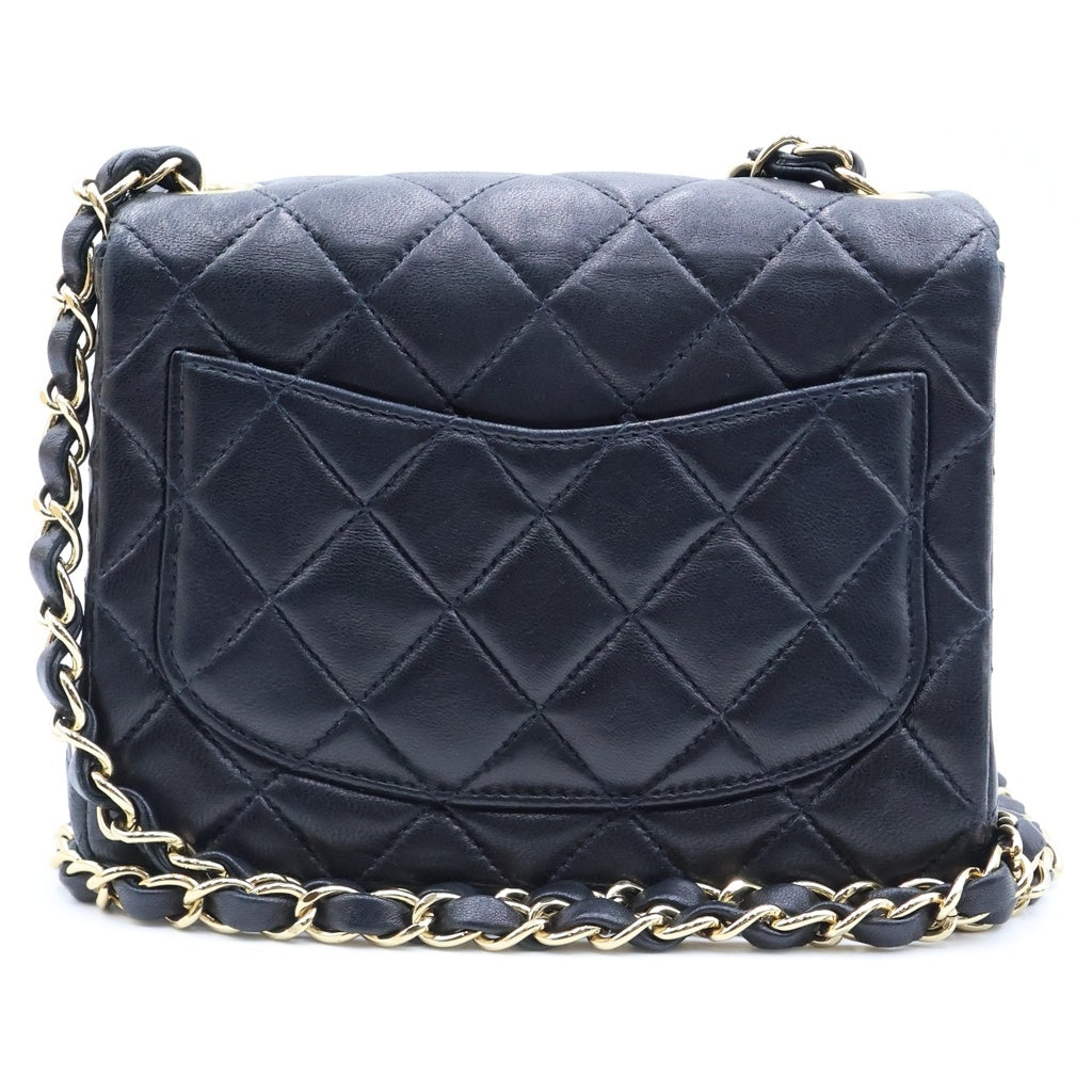 CHANEL(シャネル) ミニマトラッセ17 Sフラップ チェーンショルダーバッグ ミニバッグ ブラック ラムスキン 7番台 ゴールド金具 レディース