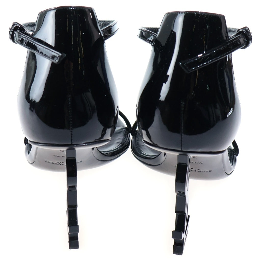 SAINT LAURENT PARIS(サンローランパリ) オピウム サンダル シューズ YSLロゴヒール パテントレザー ブラック 5576620NPVV1000 レディース