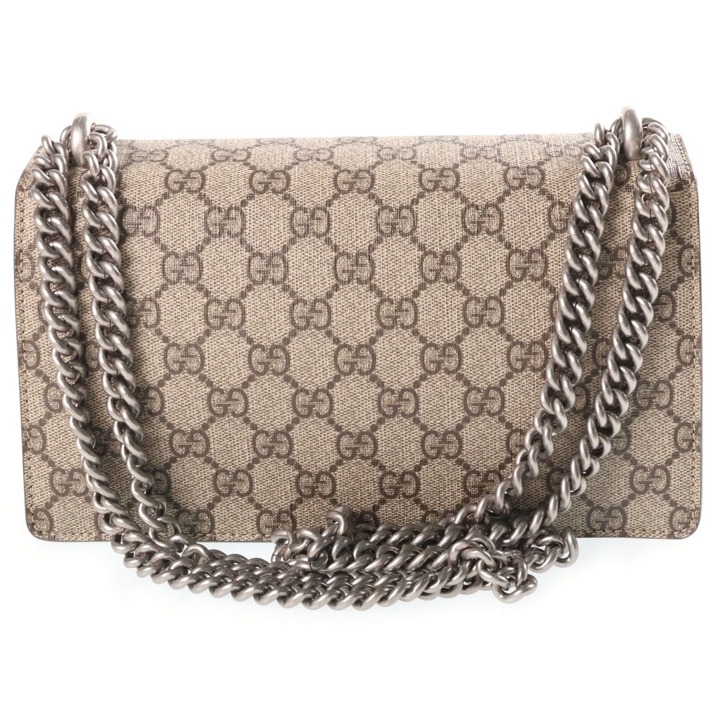GUCCI(グッチ) GGスプリーム ディオニュソス チェーンショルダーバッグ ベージュ PVC×スエード 499623 シルバー金具 レディース