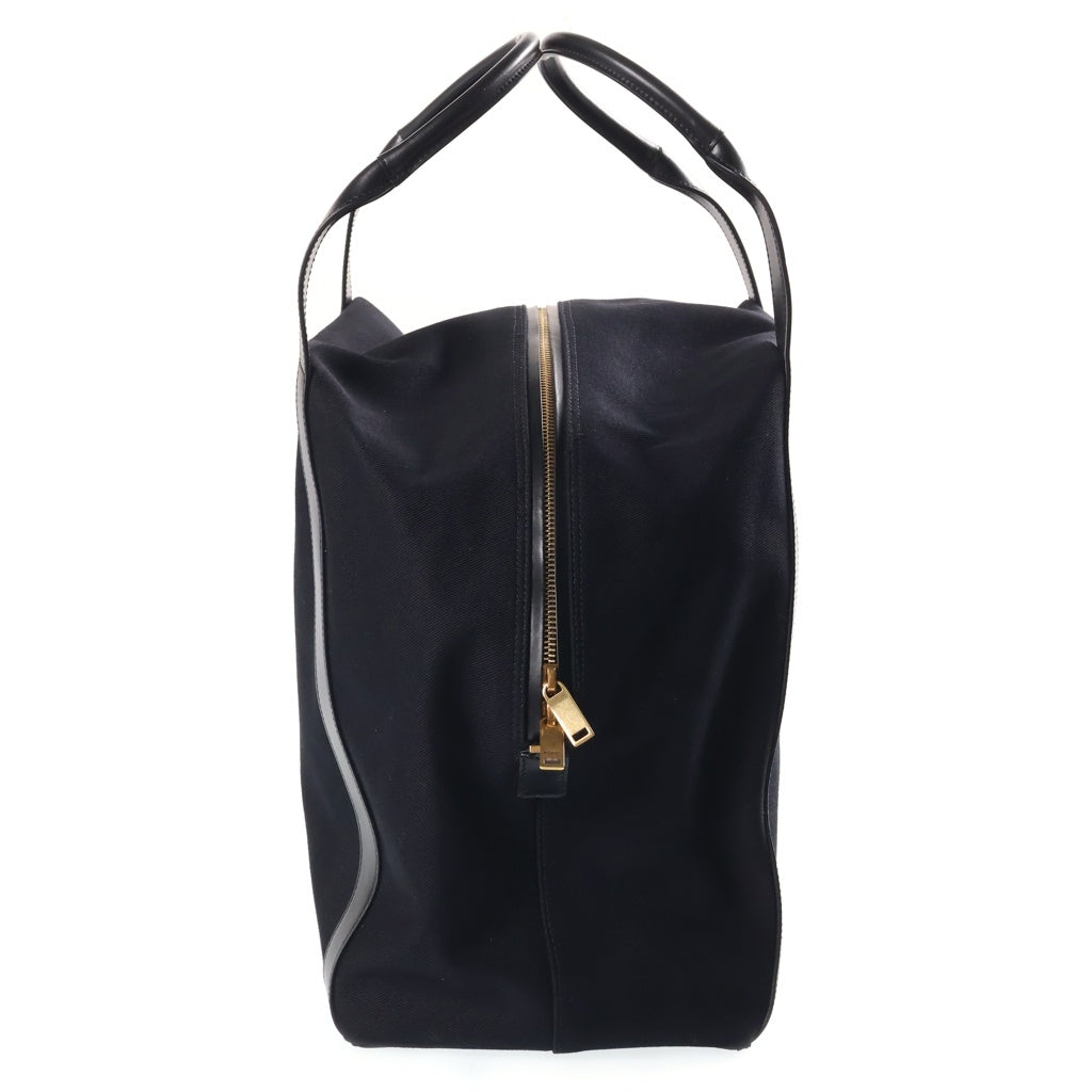 SAINT LAURENT PARIS(サンローランパリ) リヴゴーシュ 2WAYハンドバッグ ボウリングバッグ ショルダーバッグ ブラック レザー×キャンバス 774048 ゴールド金具 レディース