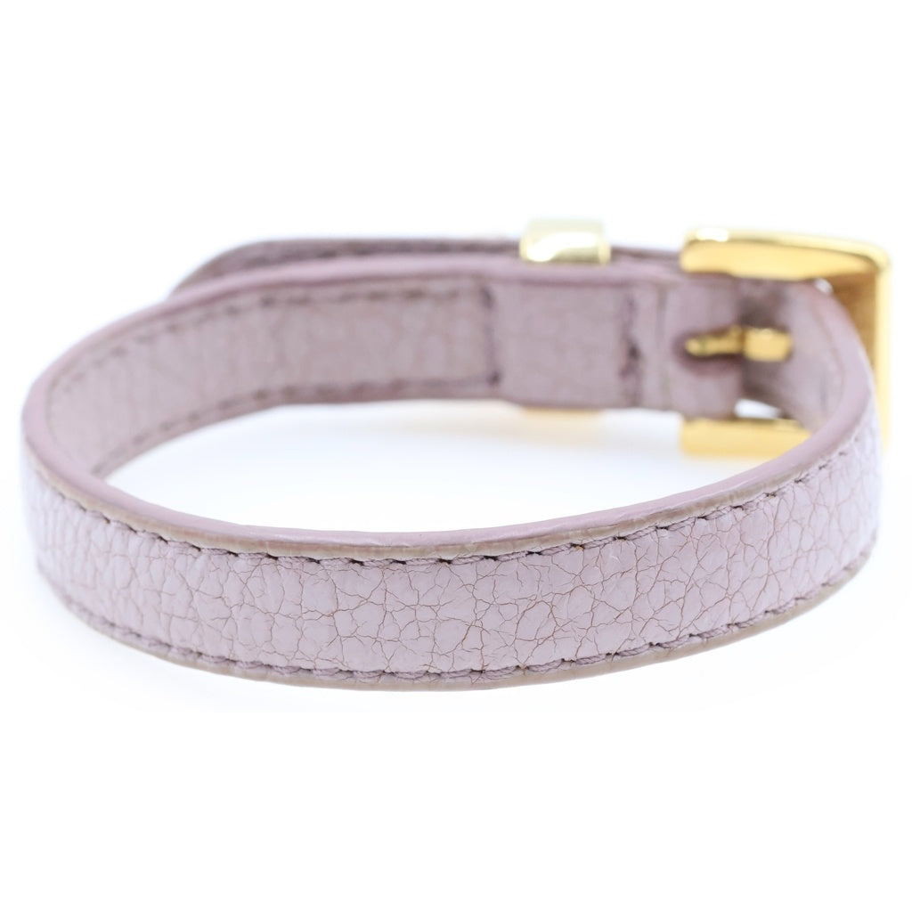 miumiu(ミュウミュウ) マドラス ブレスレット レザー ピンク ゴールド金具 レディース