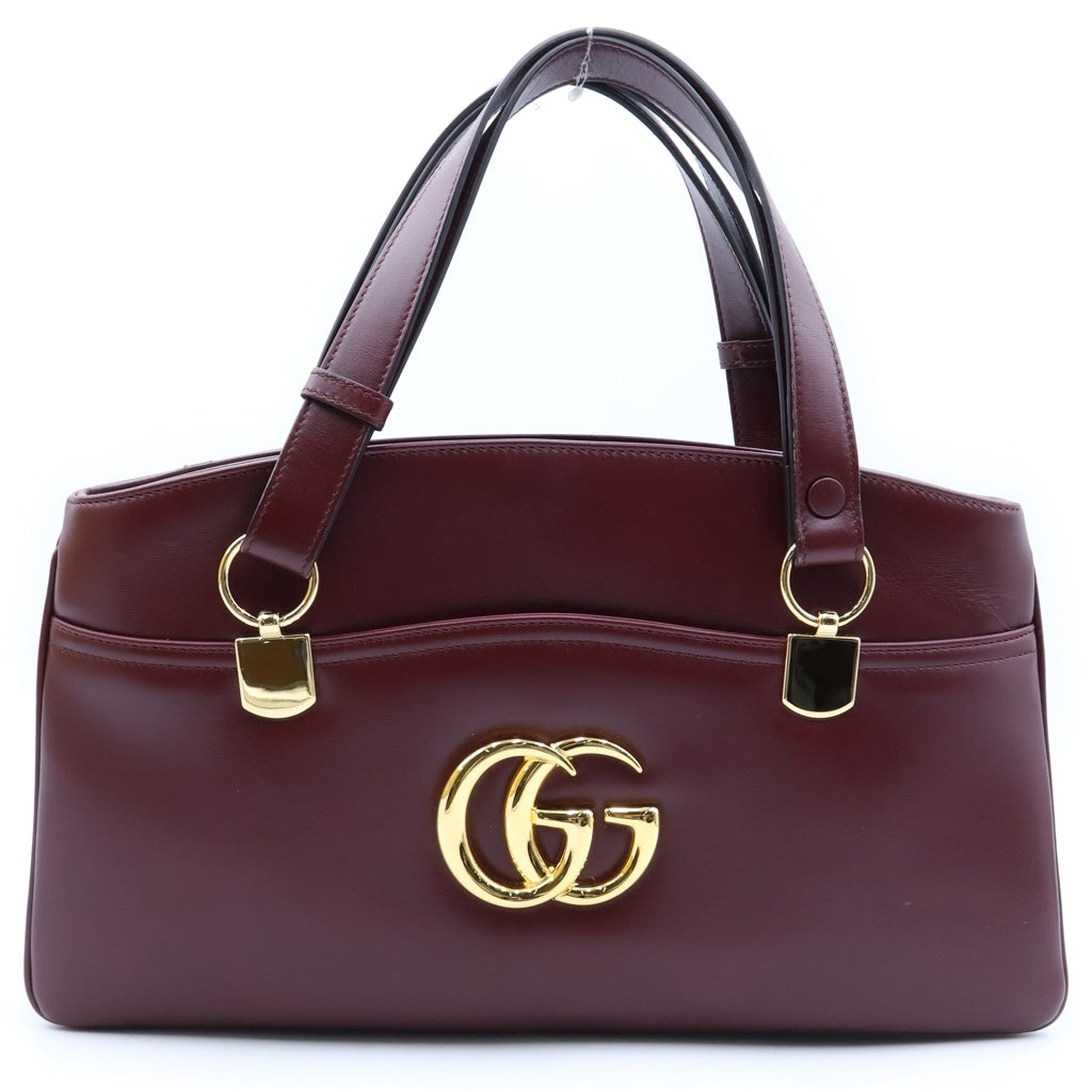 GUCCI(グッチ) アリー トップハンドル ショルダーバッグ ハンドバッグ GGマーモント レザー ワインレッド 550130 レディース