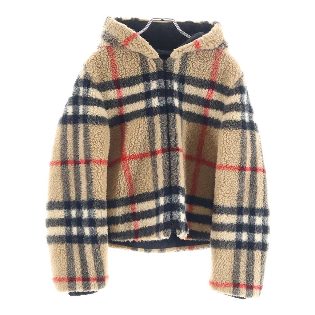 BURBERRY(バーバリー) CHECK FLEECE HOODED JACKET チェックフリースフーデッドジャケット ベージュ 8072752 レディース