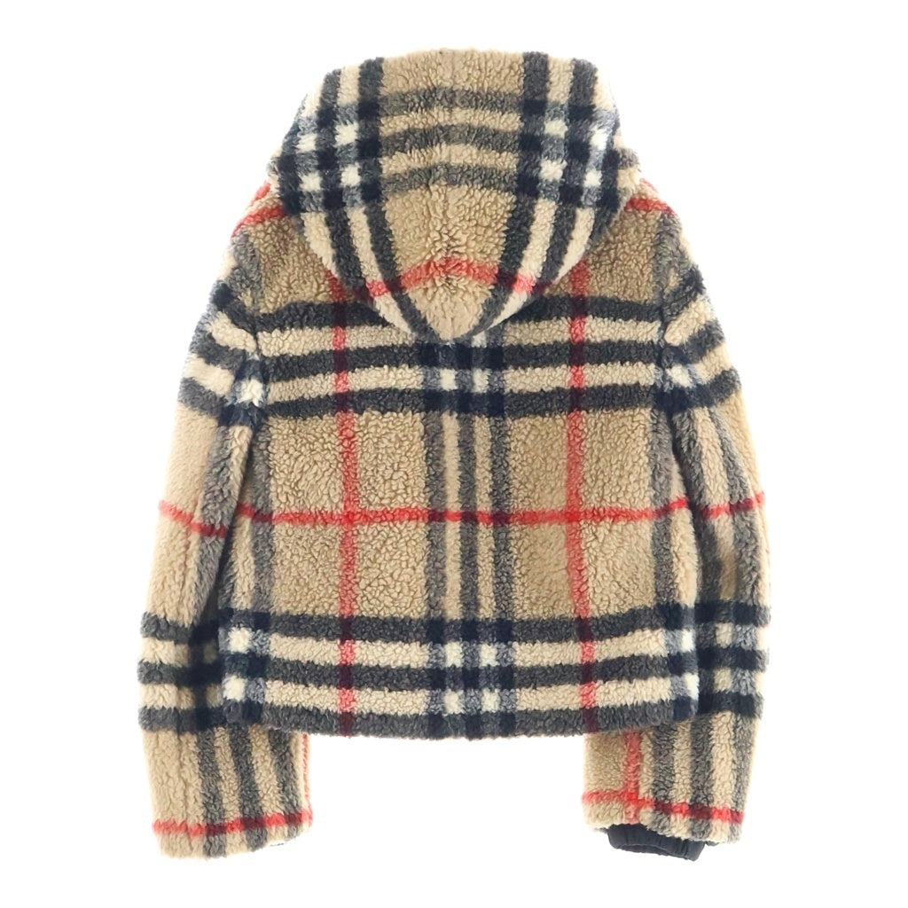 BURBERRY(バーバリー) CHECK FLEECE HOODED JACKET チェックフリースフーデッドジャケット ベージュ 8072752 レディース