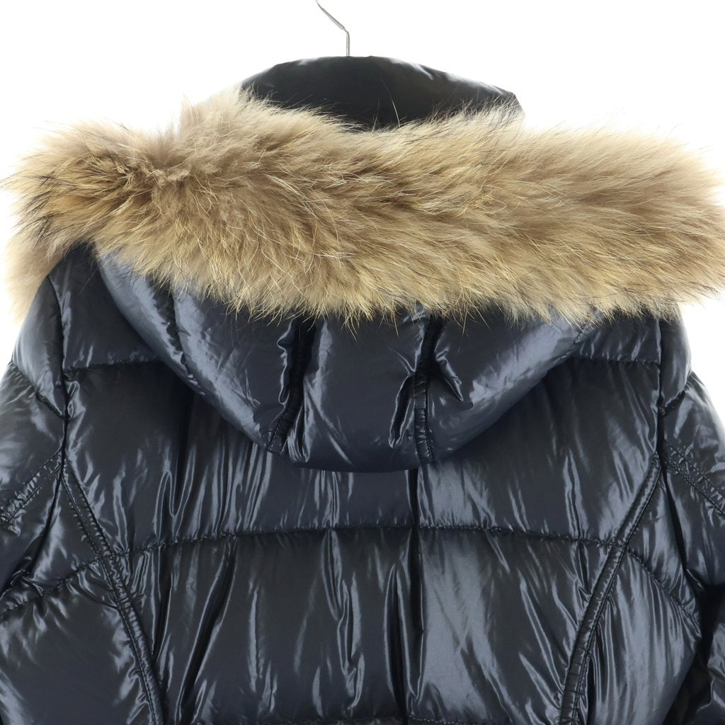 BURBERRY(バーバリー) ファーフーデッド ジップアップ ダウン ジャケット ブラック レディース FS063-800-09