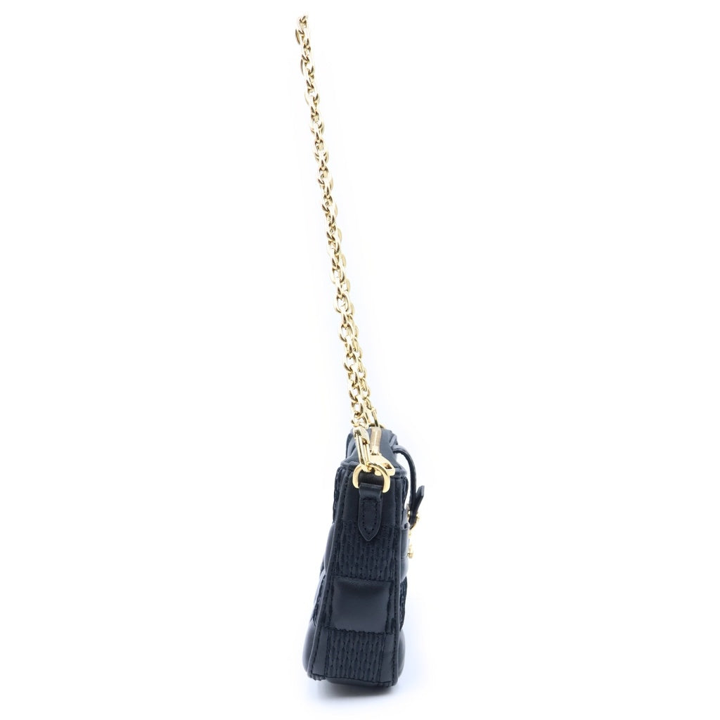 LOUIS VUITTON(ルイヴィトン) ダミエジャイアント トロカPM チェーンショルダーバッグ ブラック レザー M59116 ゴールド金具 レディース