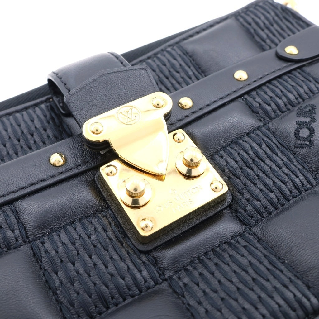 LOUIS VUITTON(ルイヴィトン) ダミエジャイアント トロカPM チェーンショルダーバッグ ブラック レザー M59116 ゴールド金具 レディース
