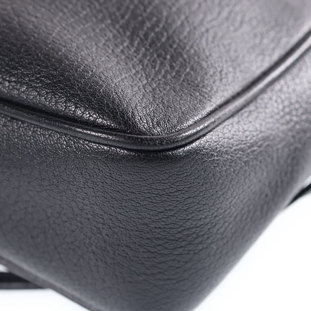 SAINT LAURENT PARIS(サンローランパリ) フリンジ レザーショルダーバッグ ブラック 470299 シルバー金具 レディース