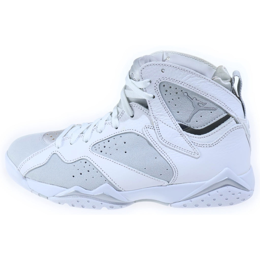 NIKE(ナイキ) エア ジョーダン 7 レトロ ピュアプラチナ ハイカットスニーカー ホワイト×グレー レザー×スエード #27.5 304775-120