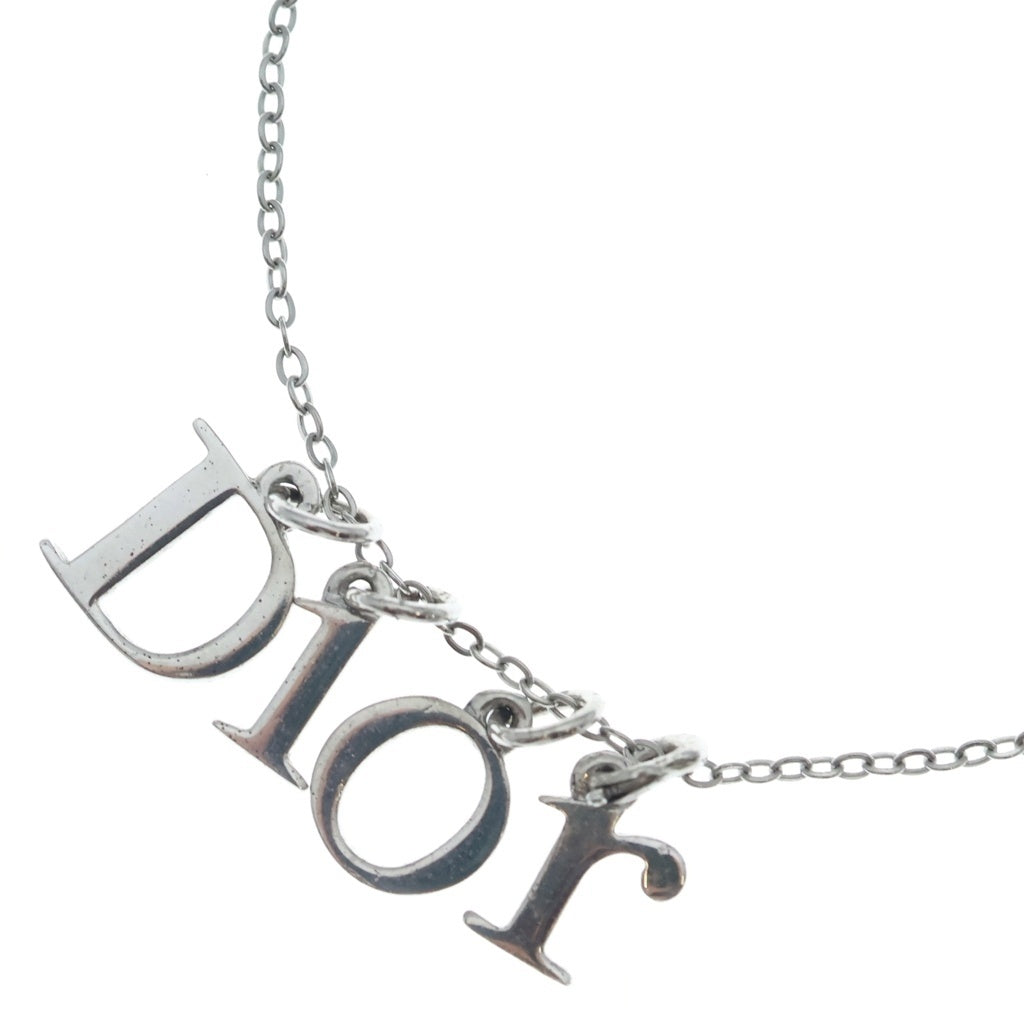 Christian Dior(クリスチャンディオール) ロゴレター ネックレス シルバー ペンダント チェーン スチール レディース