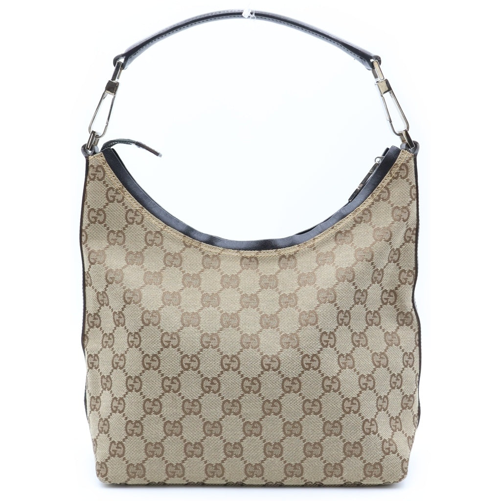 GUCCI(グッチ) GGキャンバス ワンショルダーバック ベージュ レザー×キャンバス 000.0602 シルバー金具 レディース