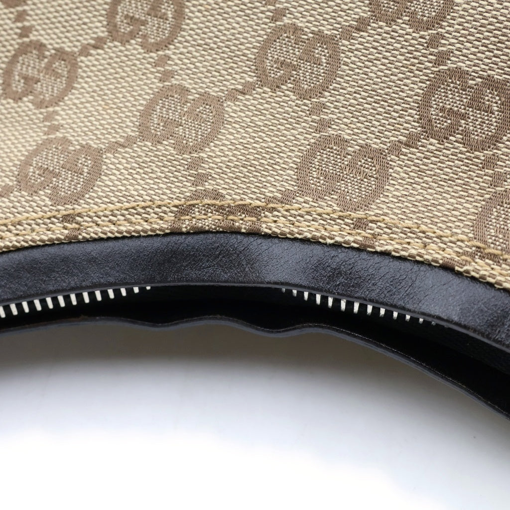 GUCCI(グッチ) GGキャンバス ワンショルダーバック ベージュ レザー×キャンバス 000.0602 シルバー金具 レディース