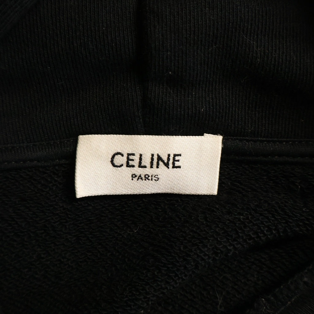 CELINE(セリーヌ) Loose Embroidered Hoodie ルーズ ロゴ刺繍 プルオーバーフーディー パーカー ブラック 2Y03E670Q.38XC