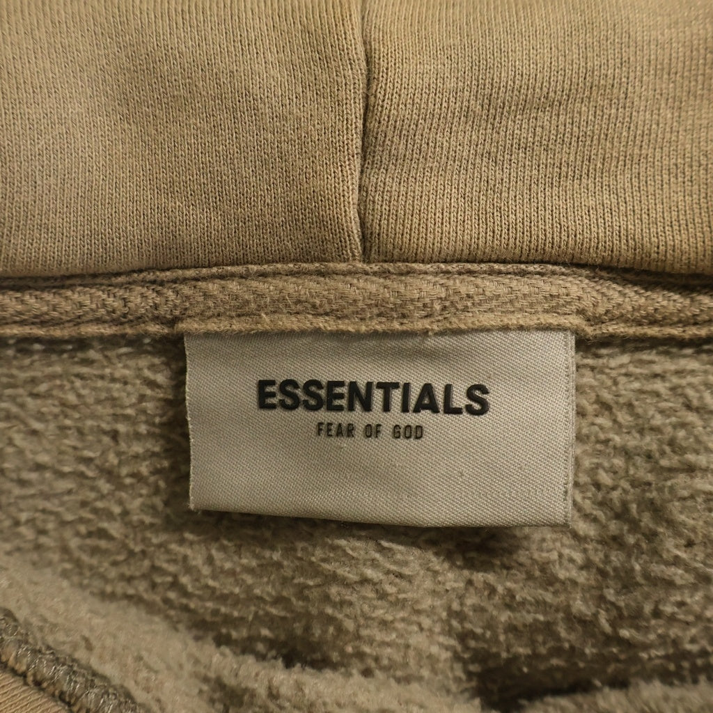 ESSENTIEL Antwerp(エッセンシャル アントワープ) バックプリント フーディー パーカー カーキ コットン RN090233