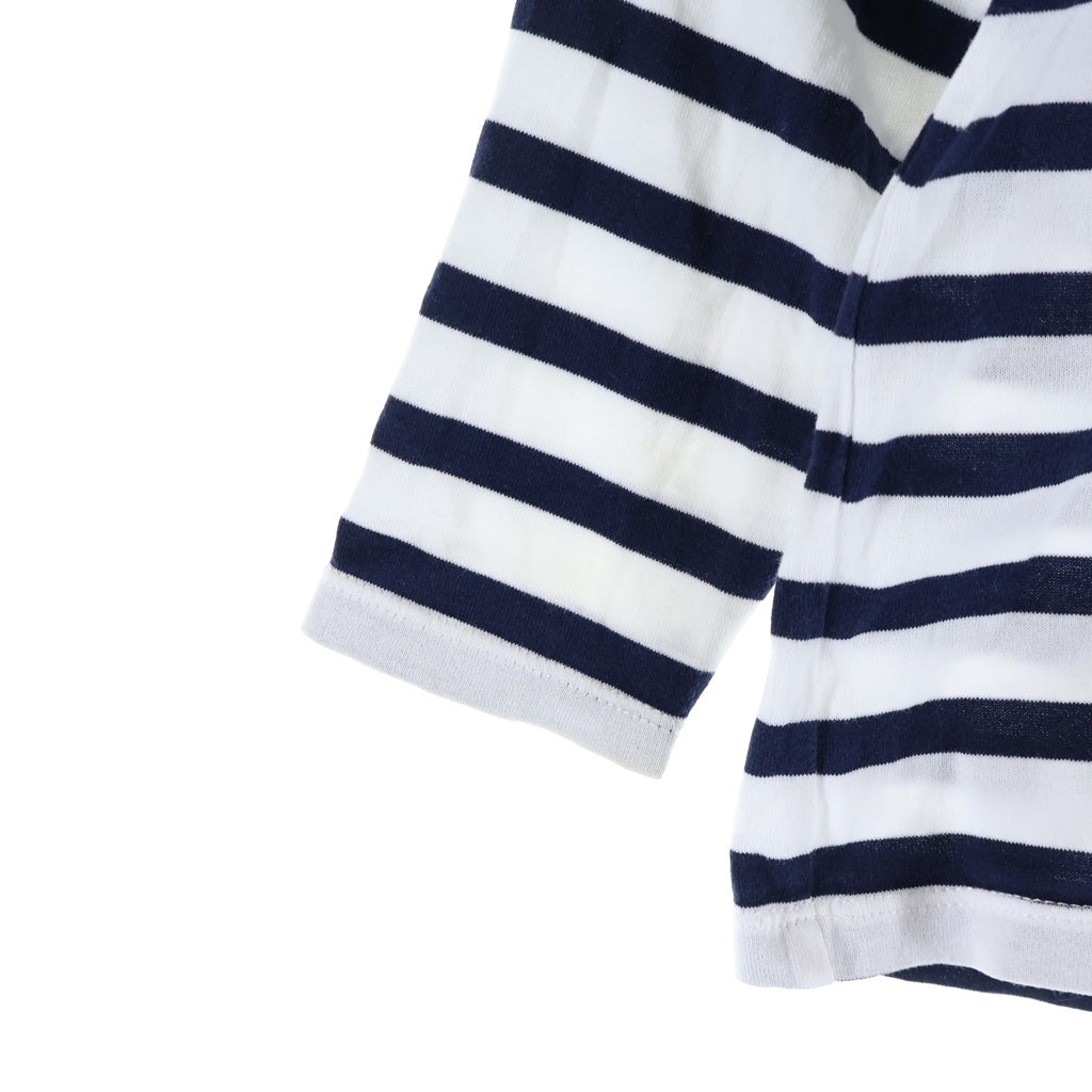 Christian Dior(クリスチャンディオール) baby DIOR ボーダー Tシャツ 半袖 カットソー CDロゴ ホワイト/ネイビー レディース